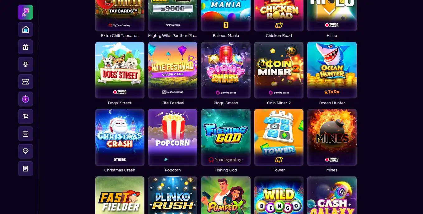 Bc Game casino интерфейс слотов